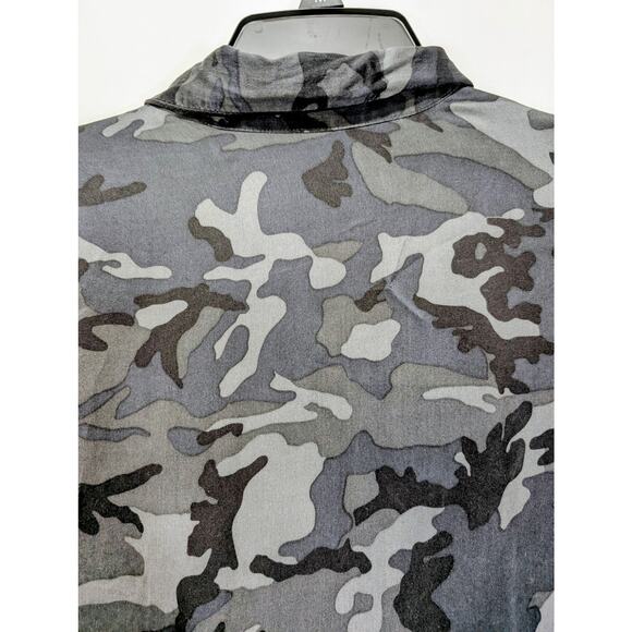 Equipment Femme Silk Camo Button Down Shirt Gray Black XS - Picture 5 of 8